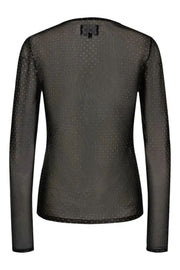 Mesh Ls Sparkle Tshirt | Black Gold Dot | Liberté