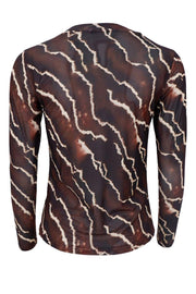 Annie Mesh Blouse | Mocca Marble | Bluse fra Black Colour