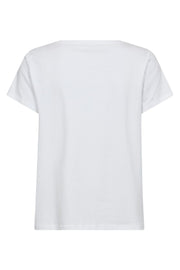 Siara Pearl Necklace Tee 33181 | White | T-Shirt fra Co'couture