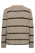 Hiro Cardigan 206744 | Desert Taupe Mel. W. Black | Cardigan fra Freequent