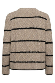 Hiro Cardigan 206744 | Desert Taupe Mel. W. Black | Cardigan fra Freequent