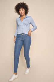 Tina Jersey Shirt | Bel air blue Jersey | Skjorte fra Mos Mosh