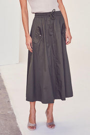 Crisp Poplin Utility Skirt | Army | Nederdel fra Co'couture