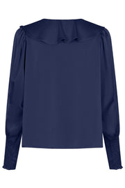 Sandie Sateen Blouse | Navy | Bluse fra Neo Noir