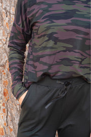 Alma Ls Top (Fleece) | Dusty Camo Dark Brown | Bluse fra Liberté