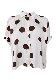 Mabel Shirt Blouse | Off White Dot | Bluse fra Black Colour