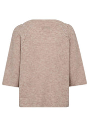Taci 3/4 V-Neck Knit | Doeskin | Strik fra Mos Mosh