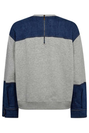 Candiz Denim Mix Sweat 37044 | Grey Melange | Sweatshirt fra Co'couture