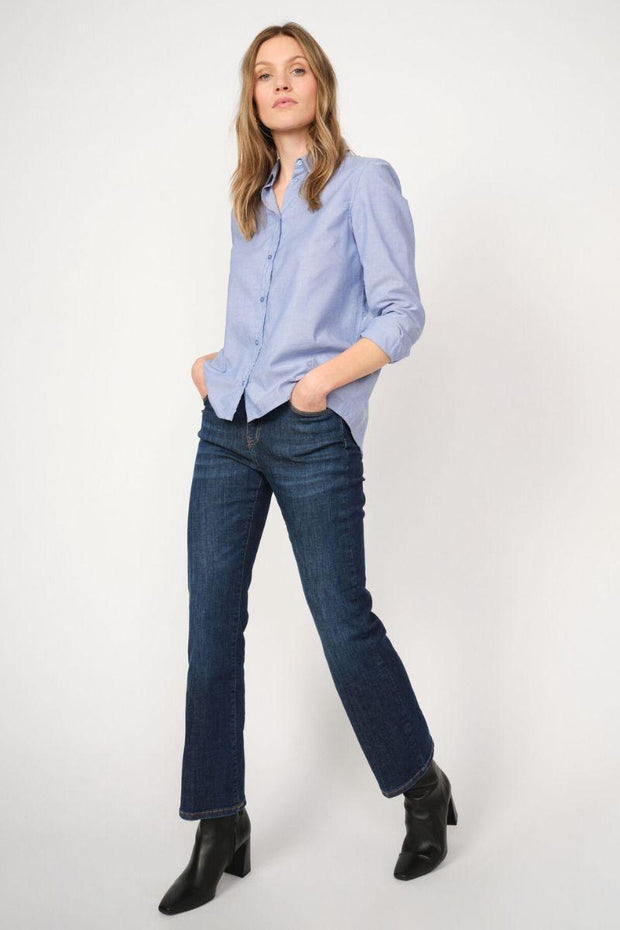 Cecilia Cover Long Jeans | Blue Denim | Jeans fra Mos Mosh