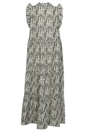 CarolaCC SS Floor Dress | OffWhite/Black | Kjole fra Co'couture