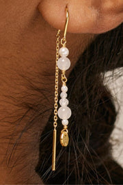 Sofia Earrings | White and Pearls | Øreringe fra Enamel