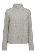 Thyra Highneck Knit | Light Grey Melange | Strik fra Mos Mosh – nedsat