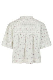 Siama Dobby Flower Blouse | Off White | Bluse fra Neo Noir