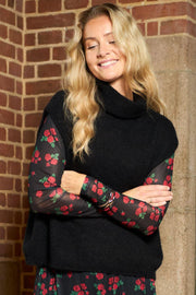 Annie Mesh Blouse | Red Flower | Bluse fra Black Colour
