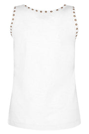 Ziva Melange Tank Top | White | Bluse fra Mos Mosh