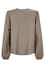 Elin Blouse 207315 | Desert Taupe W. Black | Bluse fra Freequent