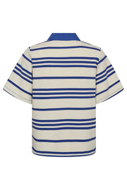 Lennon Stripe Polo Tee 33135 | New Blue | T-Shirt fra Co'couture