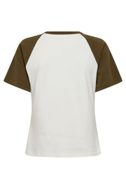 Edge Block Tee 33169 | OffWhite Military Olive | T-Shirt fra Co'couture