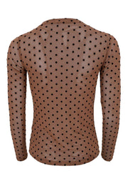 Jennie Dotted Mesh Blouse | Nougat | Bluse fra Black Colour