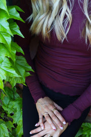 Natalia Ls Round Neck  Blouse | Bordeaux | Bluse fra Liberté