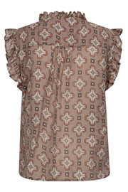Egypt Tie Top 35487 | Walnut | S/S Shirts fra Co'couture