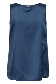 Astrid Silk Tank Top | Ensign Blue | Bluse fra Mos Mosh