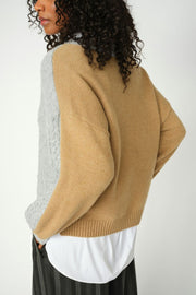 Beth Ottili V-neck Knit | Grey Melange | Strik fra Mos Mosh