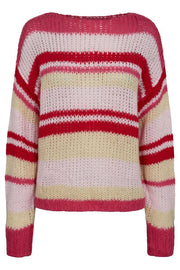 Frodine Stripe Pullover | Pink Red Rose Stripe | Strik fra Liberté