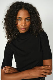 Relena Turtleneck SS Knit | Black | Strik fra Mos Mosh