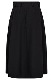 Luna Belt Midi Pleat Skirt 44003 | Black | Nederdel fra Co'couture