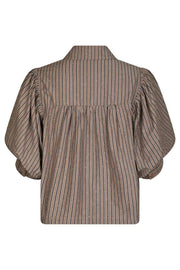 Etta Soft Stripe Stone Shirt | Brown | Bluse fra Neo Noir