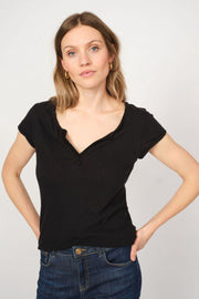 Troy Tee SS | Black | Sort basis t-shirt fra Mos Mosh