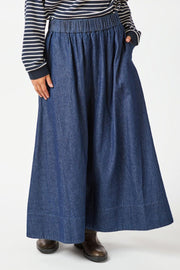 Yara Denim Long Skirt | Dark Blue | Nederdel fra Neo Noir