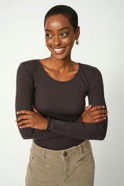 Elaine O-LS Seamless Tee | Phantom | T-Shirt von Mos Mosh