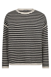 Khai Stripe Knit | Black | Strik fra Mos Mosh