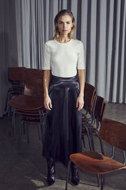 Liva Sateen Skirt | Black | Nederdel fra Co'couture
