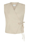 Filora Ramie Wrap Waistcoat | Natural | Vest fra Neo Noir – nedsat