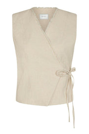 Filora Ramie Wrap Waistcoat | Natural | Vest fra Neo Noir