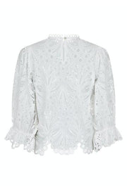Adela Embroidery Blouse | Off White | Bluse fra Neo Noir