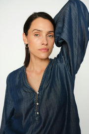 Tazzin Dow Blouse | Salute Navy | Bluse fra Mos Mosh