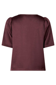 Largo Heavy Sateen Blouse | Burgundy | Bluse fra Neo Noir