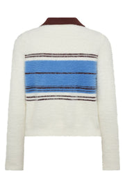 Tory Stripe Zip Knit 32198 | Off white | Strik fra Co'couture