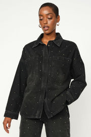Emme Studs Shirt | Dark Grey Denim | Skjorte fra Mos Mosh