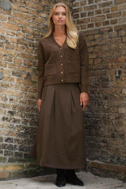 Gigi Knit Cardigan 2853 | Chocolate Brown | Cardigan fra Prepair