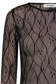 Mercy Mesh O-Blouse 33187 | Dark Brown | T-Shirt fra Co'couture