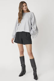 Vola Crop Pleat Shorts 31224 | Black | Shorts fra Co'couture
