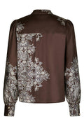 Massima Paisley Border Blouse | Dark Brown | Bluse fra Neo Noir – nedsat