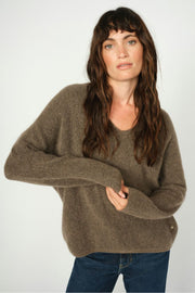 Thora V-Neck Knit | Falcon | Strik fra Mos Mosh