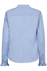 Hassie Pleat Shirt | Brunnera Blue | Skjorte fra Mos Mosh