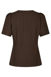 Jules Structure Blouse | Dark Brown | Bluse fra Neo Noir